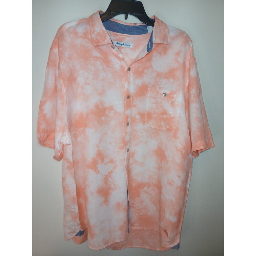 Tommy Bahama men's tide dye button down shirt light weight Parisian sz large